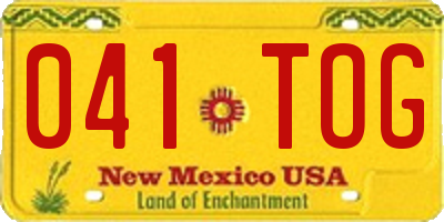 NM license plate 041TOG