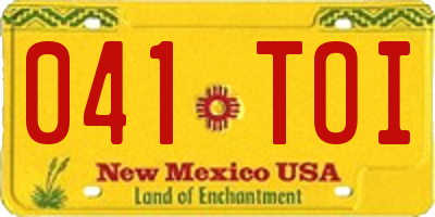 NM license plate 041TOI