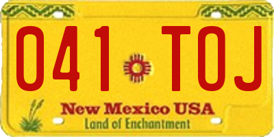 NM license plate 041TOJ