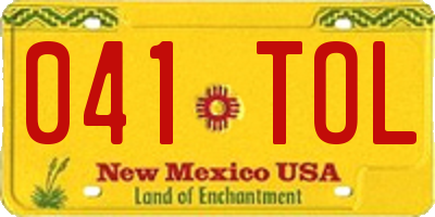 NM license plate 041TOL