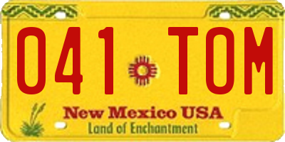 NM license plate 041TOM