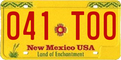 NM license plate 041TOO