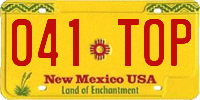 NM license plate 041TOP