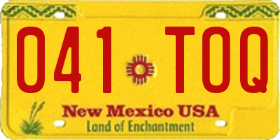 NM license plate 041TOQ