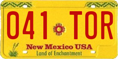NM license plate 041TOR