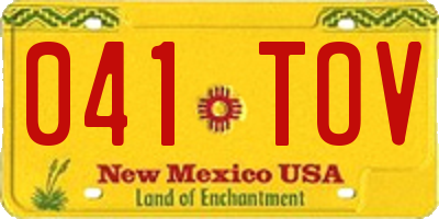 NM license plate 041TOV