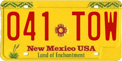 NM license plate 041TOW
