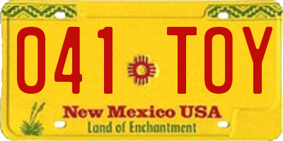 NM license plate 041TOY