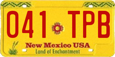 NM license plate 041TPB