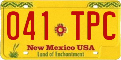 NM license plate 041TPC