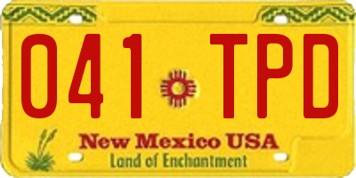 NM license plate 041TPD