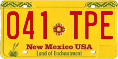 NM license plate 041TPE