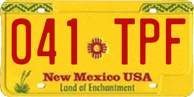 NM license plate 041TPF
