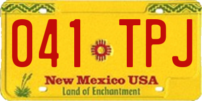 NM license plate 041TPJ