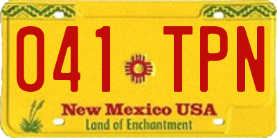 NM license plate 041TPN