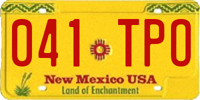 NM license plate 041TPO