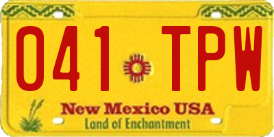 NM license plate 041TPW