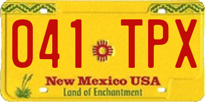 NM license plate 041TPX