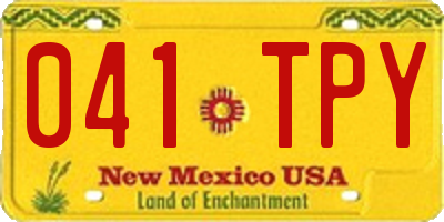 NM license plate 041TPY