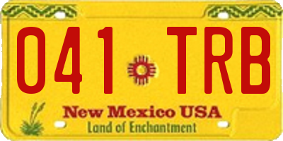 NM license plate 041TRB