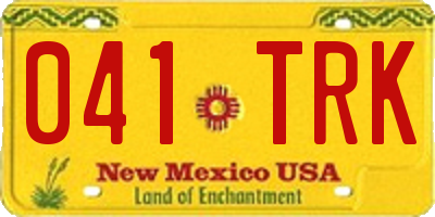 NM license plate 041TRK