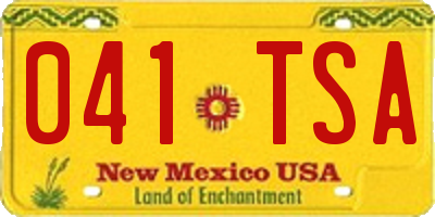 NM license plate 041TSA