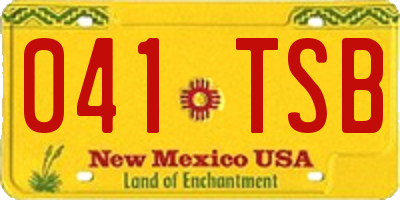 NM license plate 041TSB