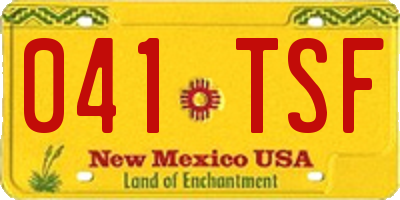 NM license plate 041TSF