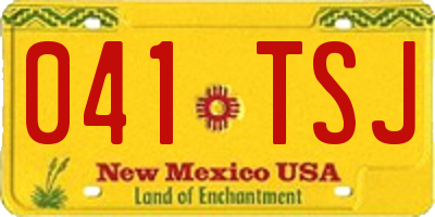 NM license plate 041TSJ
