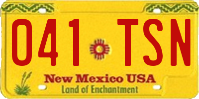 NM license plate 041TSN