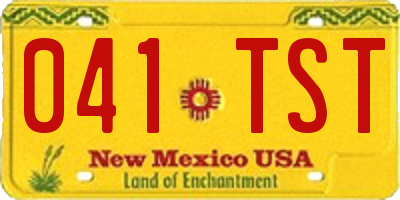 NM license plate 041TST