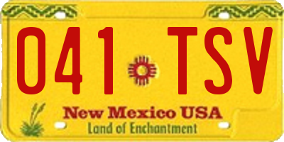 NM license plate 041TSV