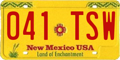NM license plate 041TSW