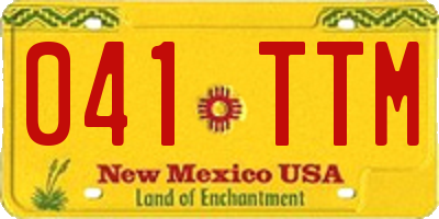 NM license plate 041TTM