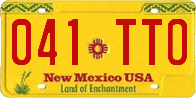 NM license plate 041TTO