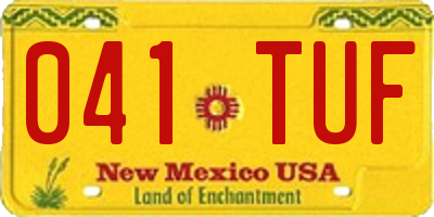 NM license plate 041TUF