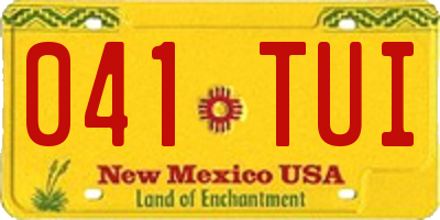 NM license plate 041TUI