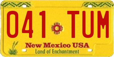NM license plate 041TUM
