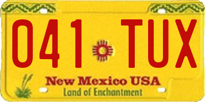 NM license plate 041TUX