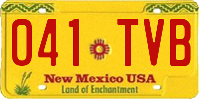 NM license plate 041TVB