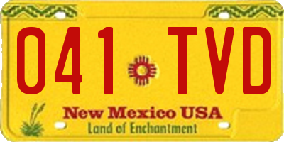 NM license plate 041TVD