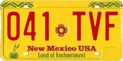 NM license plate 041TVF