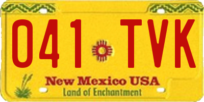 NM license plate 041TVK