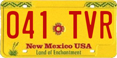 NM license plate 041TVR