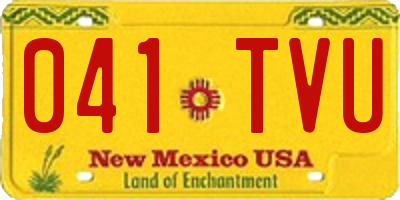 NM license plate 041TVU
