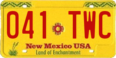 NM license plate 041TWC
