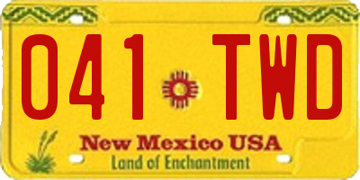 NM license plate 041TWD