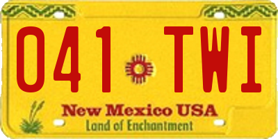 NM license plate 041TWI