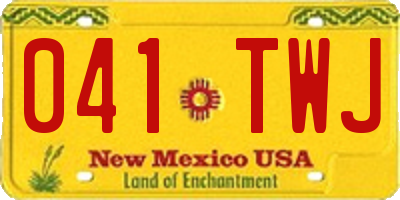 NM license plate 041TWJ