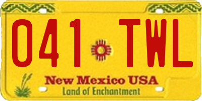 NM license plate 041TWL